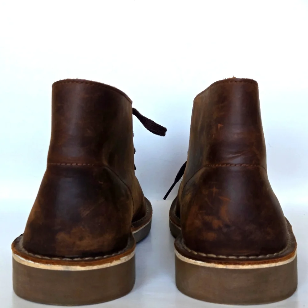 Clarks Mens Size 10.5 Wide Chukka Desert Boots Brown Leather Boot 2 Eye 15522